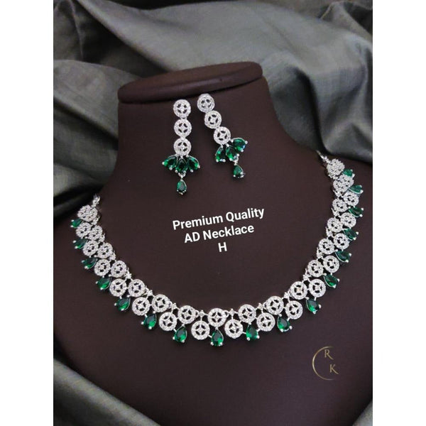 Akruti Collection Silver Plated AD Necklace Set