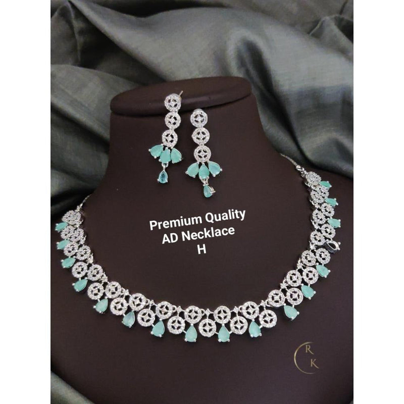 Akruti Collection Silver Plated AD Necklace Set