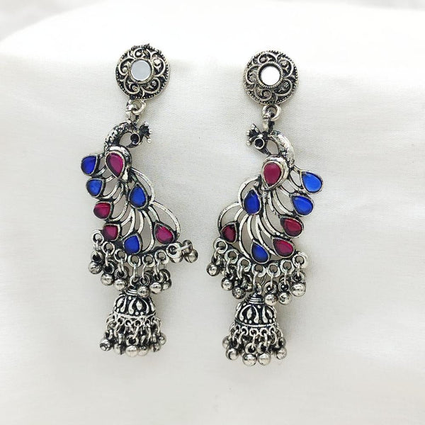 Akruti Collection Oxidised Plated Pota Stone Dangler Earring