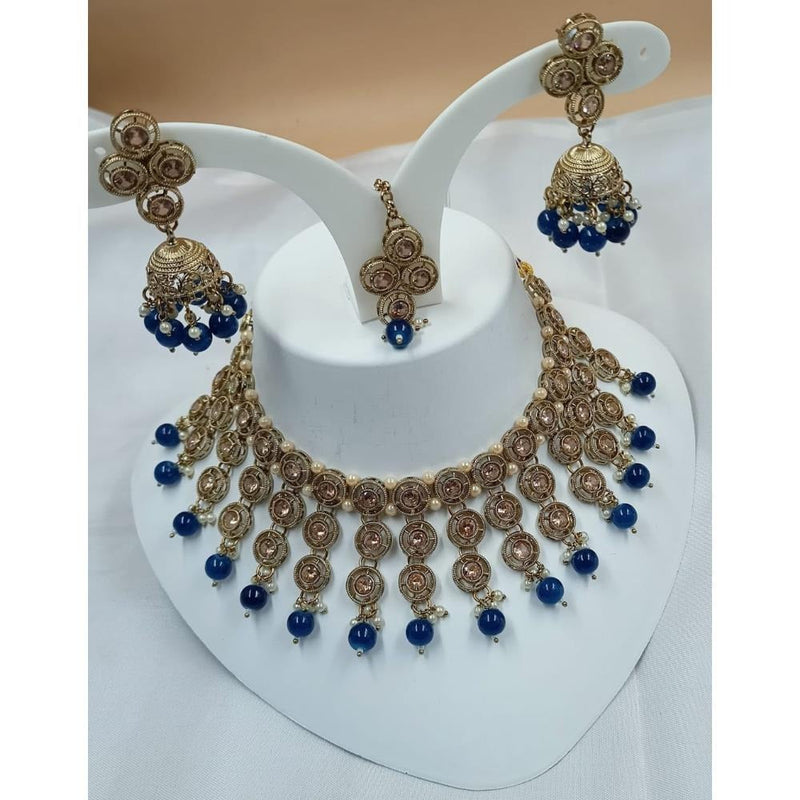 Akruti Collection Gold Plated Austrian Stone Necklace Set