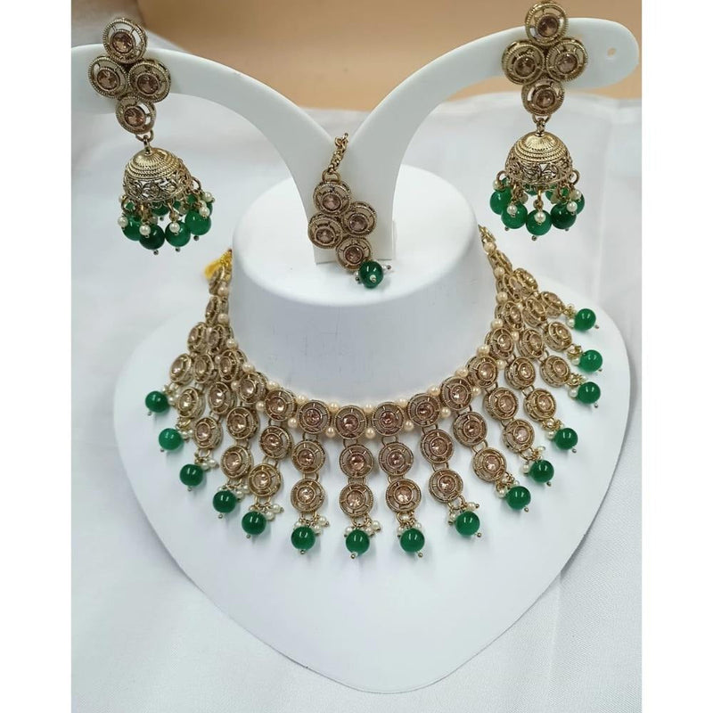 Akruti Collection Gold Plated Austrian Stone Necklace Set