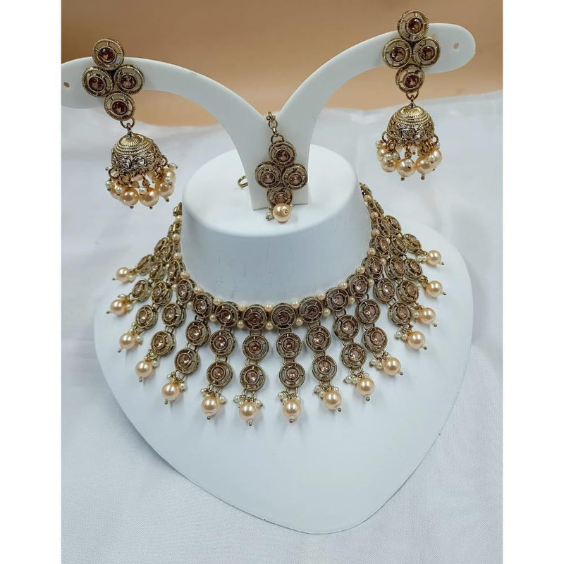 Akruti Collection Gold Plated Austrian Stone Necklace Set