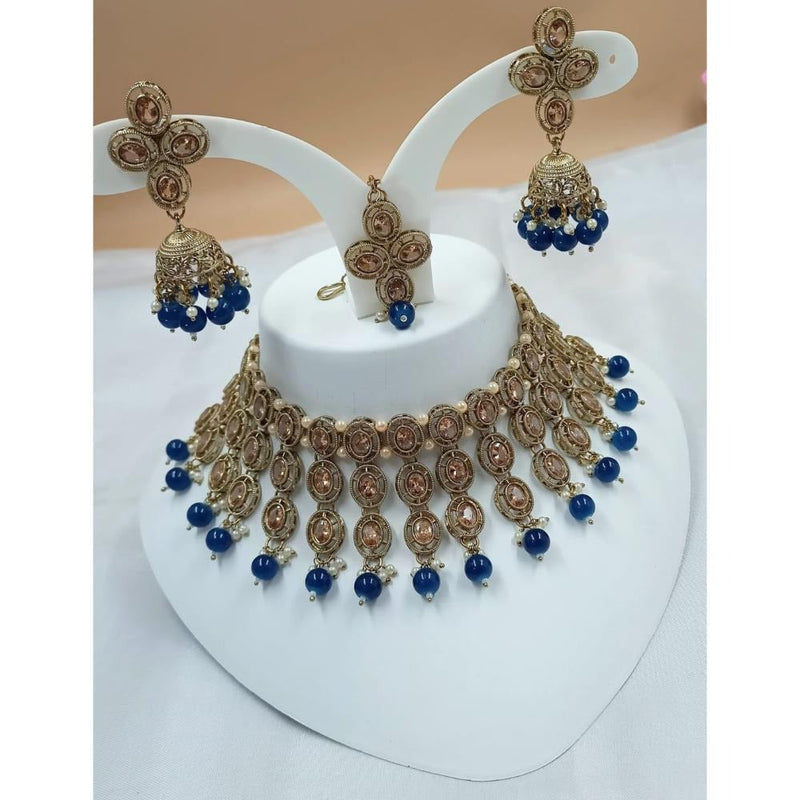 Akruti Collection Gold Plated Austrian Stone Necklace Set