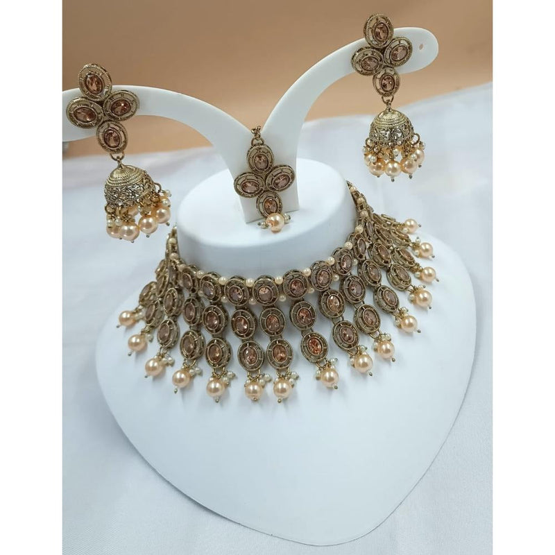 Akruti Collection Gold Plated Austrian Stone Necklace Set