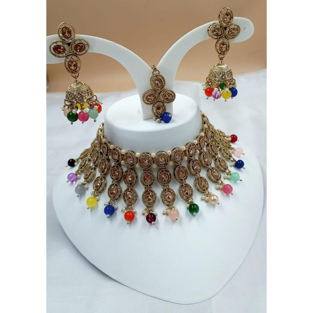 Akruti Collection Gold Plated Austrian Stone Necklace Set