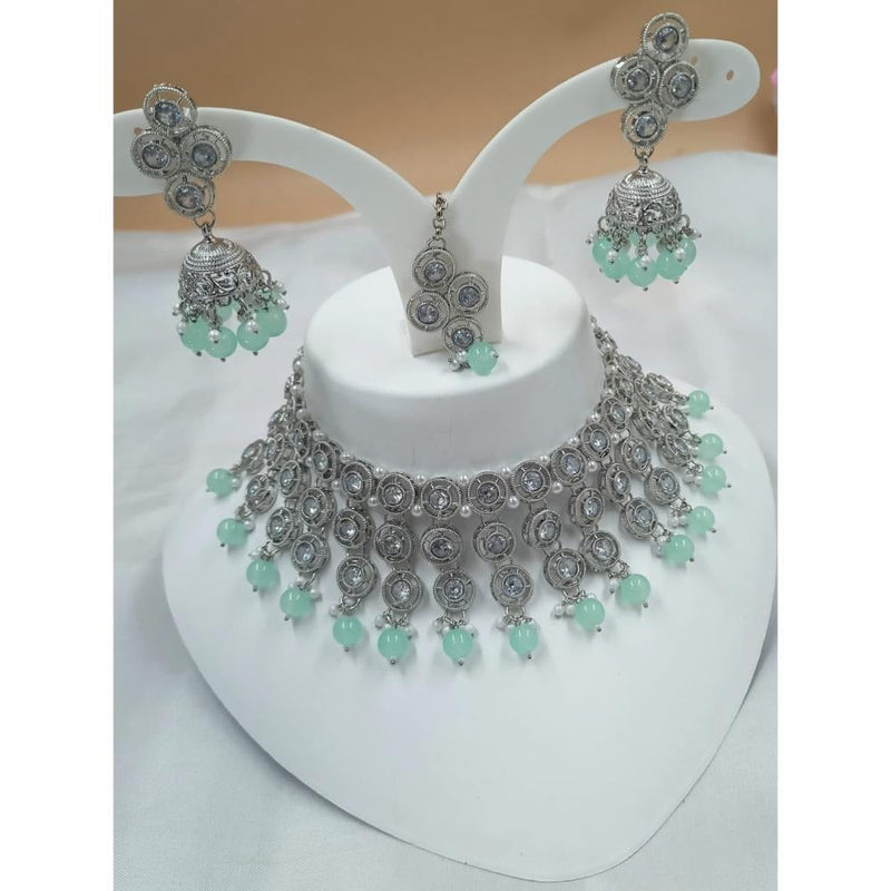 Akruti Collection Silver Plated Austrian Stone Necklace Set