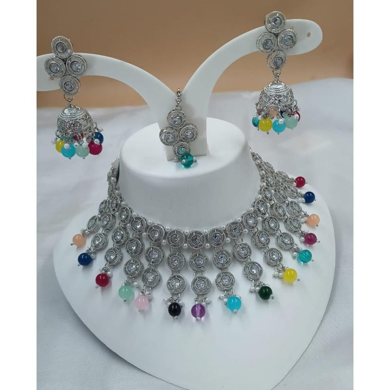 Akruti Collection Silver Plated Austrian Stone Necklace Set