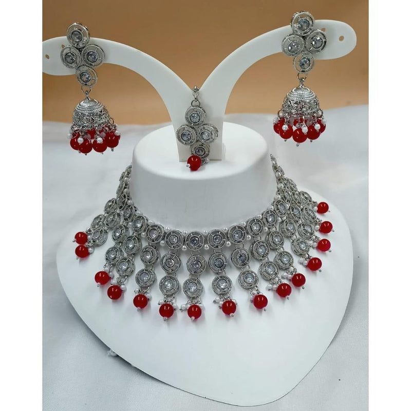 Akruti Collection Silver Plated Austrian Stone Necklace Set