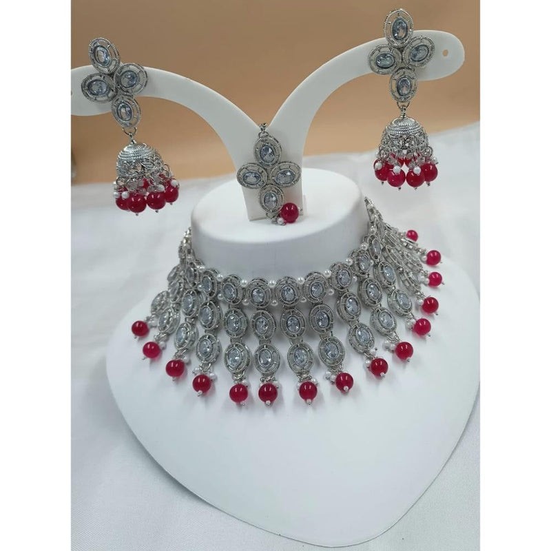 Akruti Collection Silver Plated Austrian Stone Necklace Set