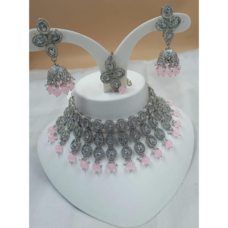 Akruti Collection Silver Plated Austrian Stone Necklace Set