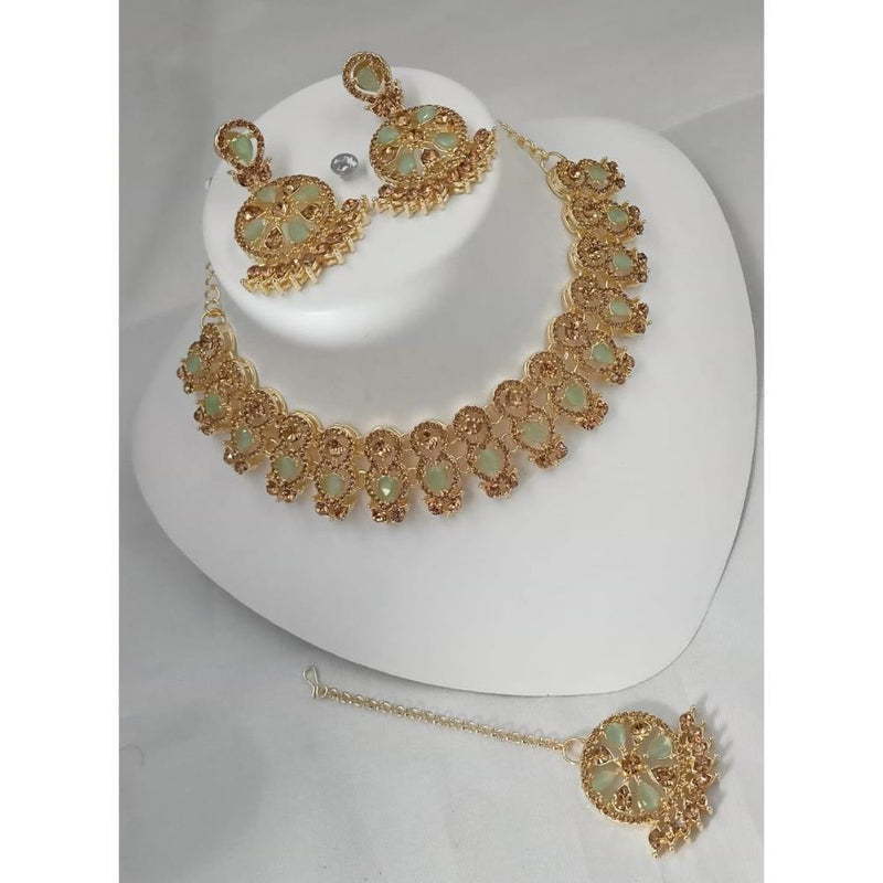 Akruti Collection Gold Plated Austrian Stone Choker Necklace Set