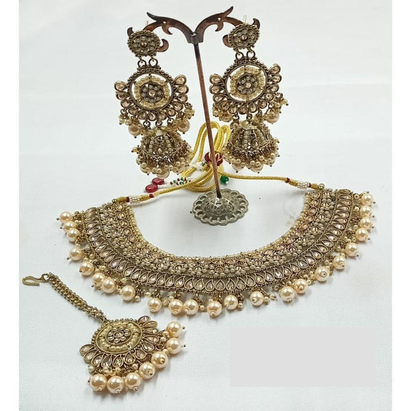 Akruti Collection Gold Plated Crystal Stone Necklace Set