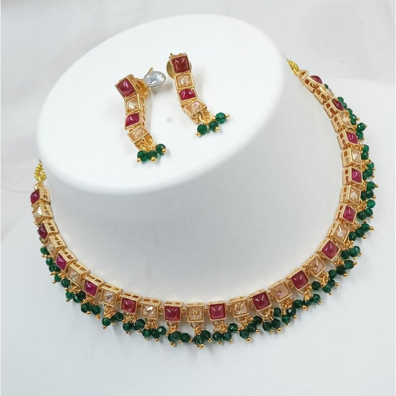 Akruti Collection Gold Plated Crystal Stone Necklace Set