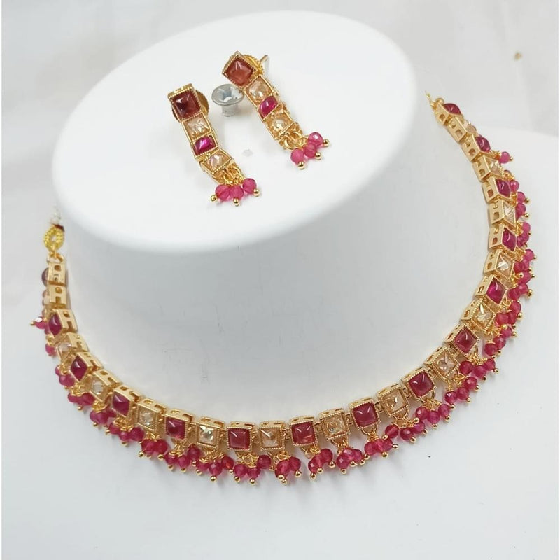 Akruti Collection Gold Plated Crystal Stone Necklace Set