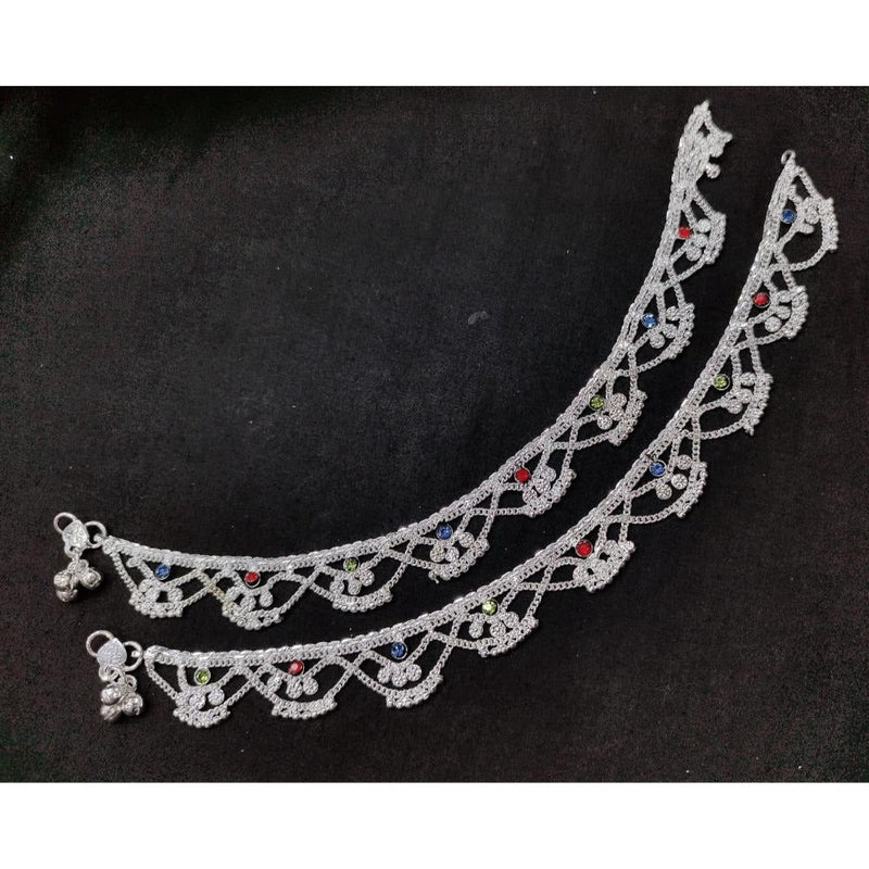 Akruti Collection Silver Plated Austrian Stone Payal