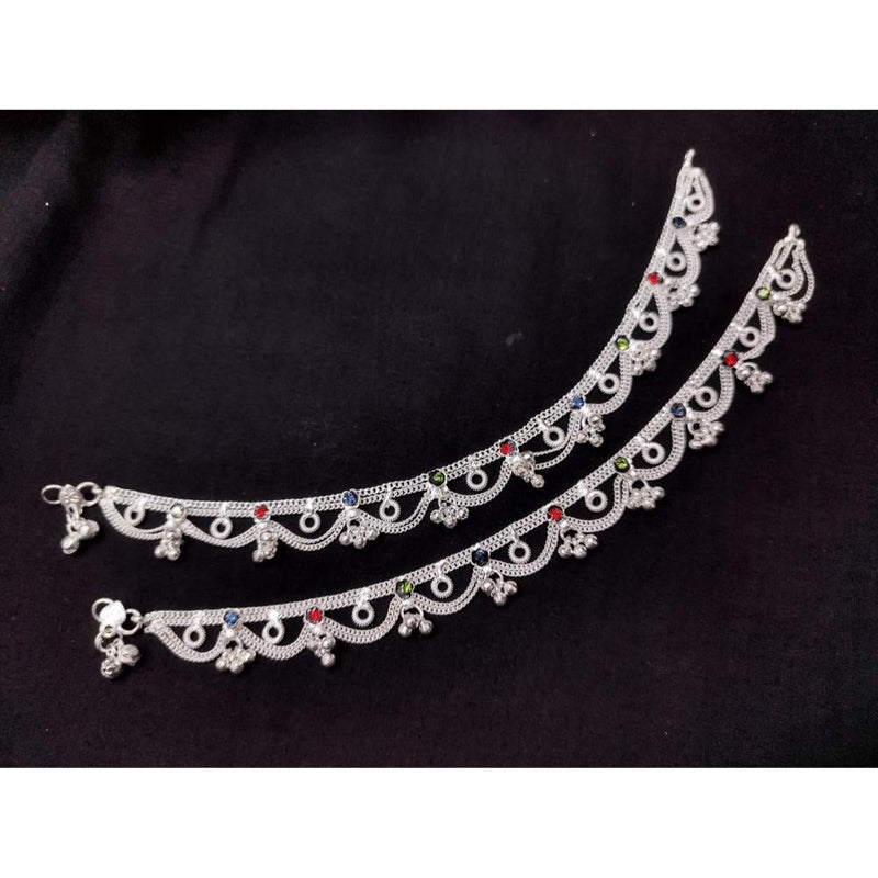 Akruti Collection Silver Plated Austrian Stone Payal