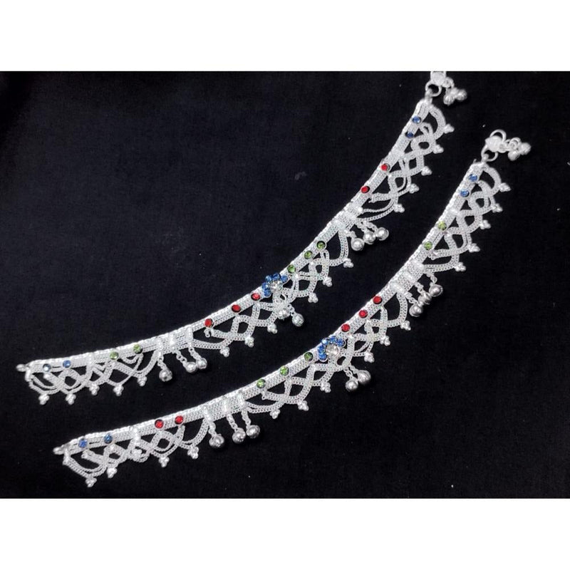 Akruti Collection Silver Plated Austrian Stone Payal