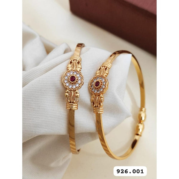 Akruti Collection Gold Plated Openable Bangle Set