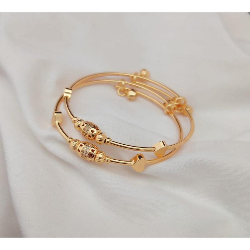 Akruti Collection Gold Plated Adjustable Bangle Set