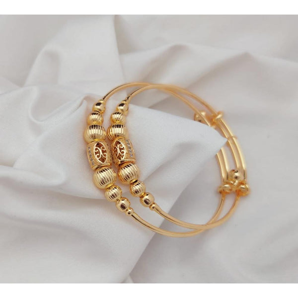 Akruti Collection Gold Plated Adjustable Bangle Set