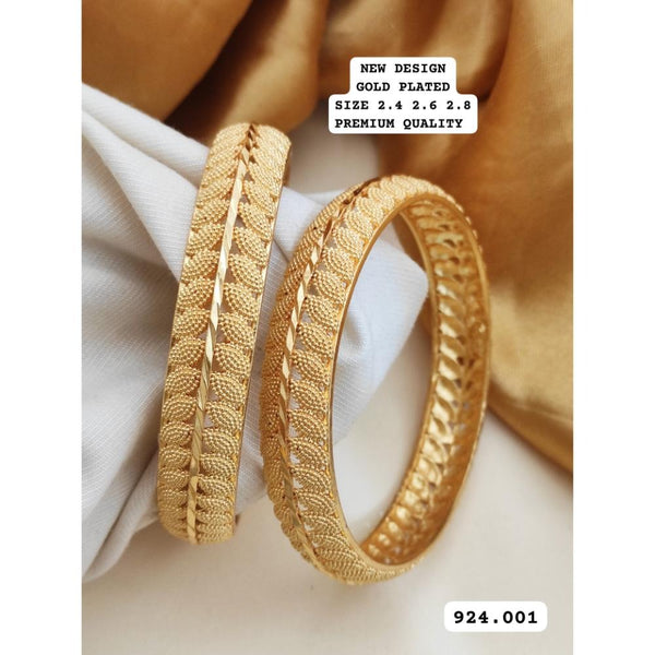 Akruti Collection Gold Plated Bangle Set