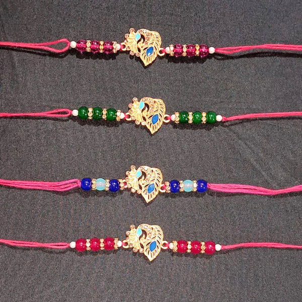 Akruti collection Gold Plated Austrian Stone Rakhi Assorted Color ( Any 3 )