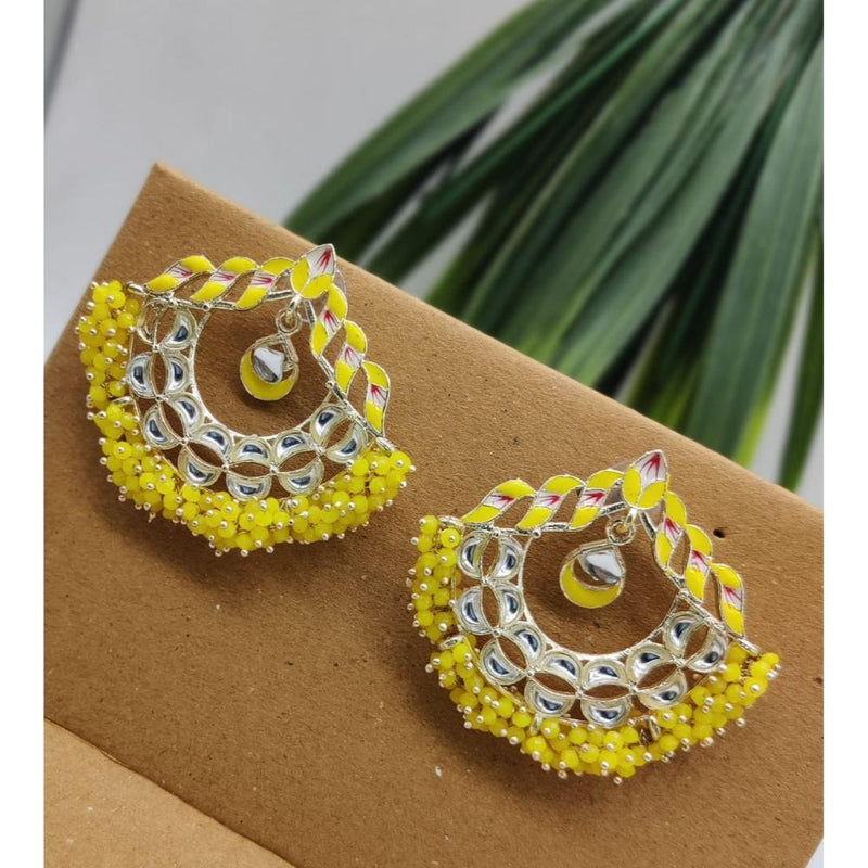 Akruti Collection Gold Plated Kundan And Meenakari  Stud Earrings