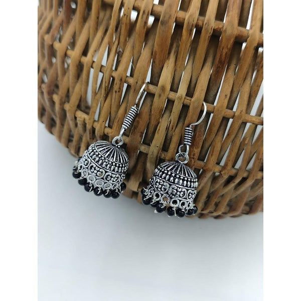 Akruti Collection Oxidised Plated Jhumki  Earrings