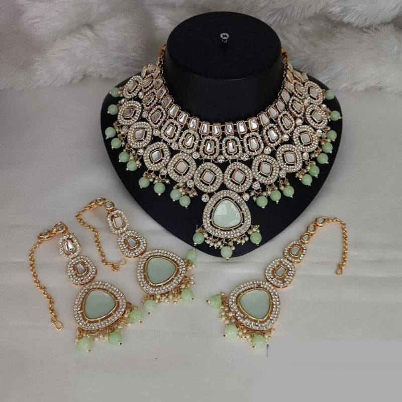 Akruti Collection Gold Plated Kundan And Austrian Stone Necklace Set