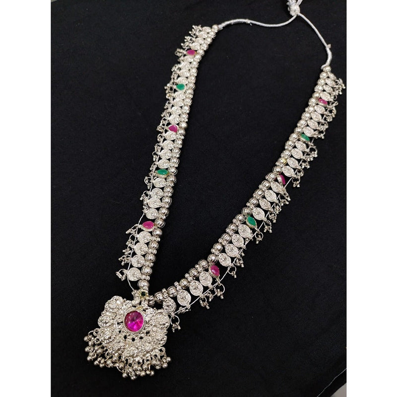 Akruti Collection Oxidised Plated Long Necklace Set