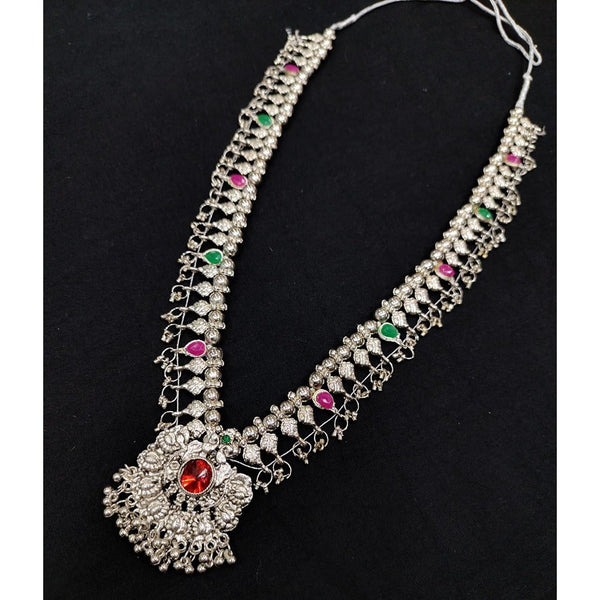 Akruti Collection Oxidised Plated Long Necklace Set