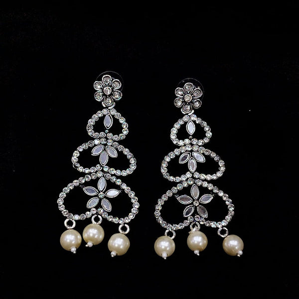 Akruti Collection Oxidised Plated Mirror Dangler Earrings