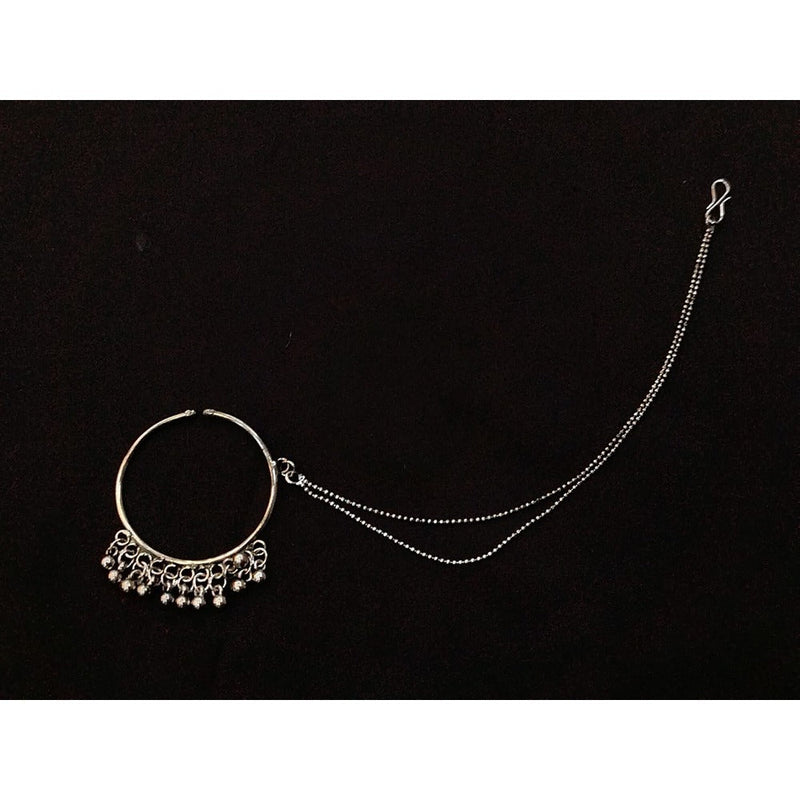 Akruti Collection Oxidised Plated Nose Pin