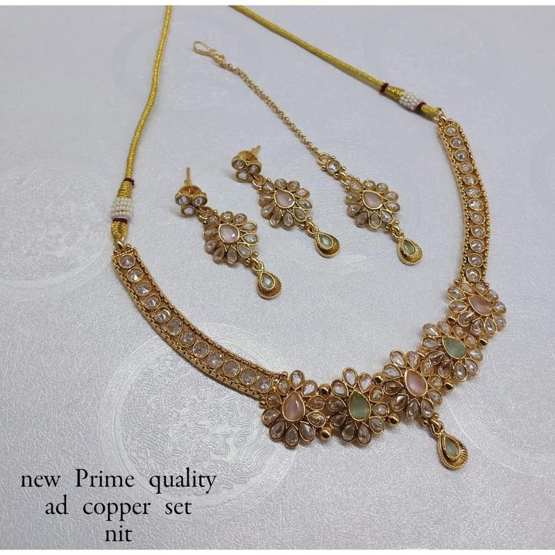 Akruti Collection Copper Ad Stone Necklace Set