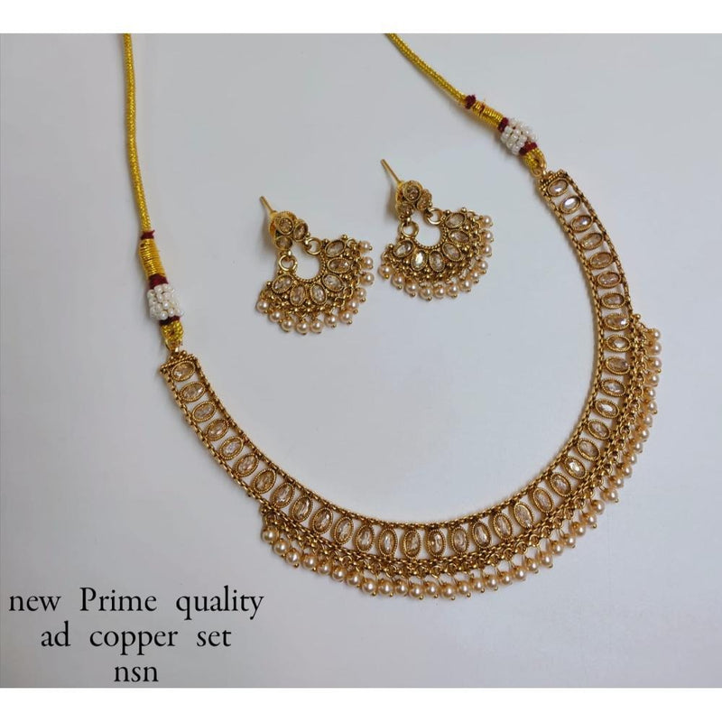 Akruti Collection Copper Ad Stone Necklace Set