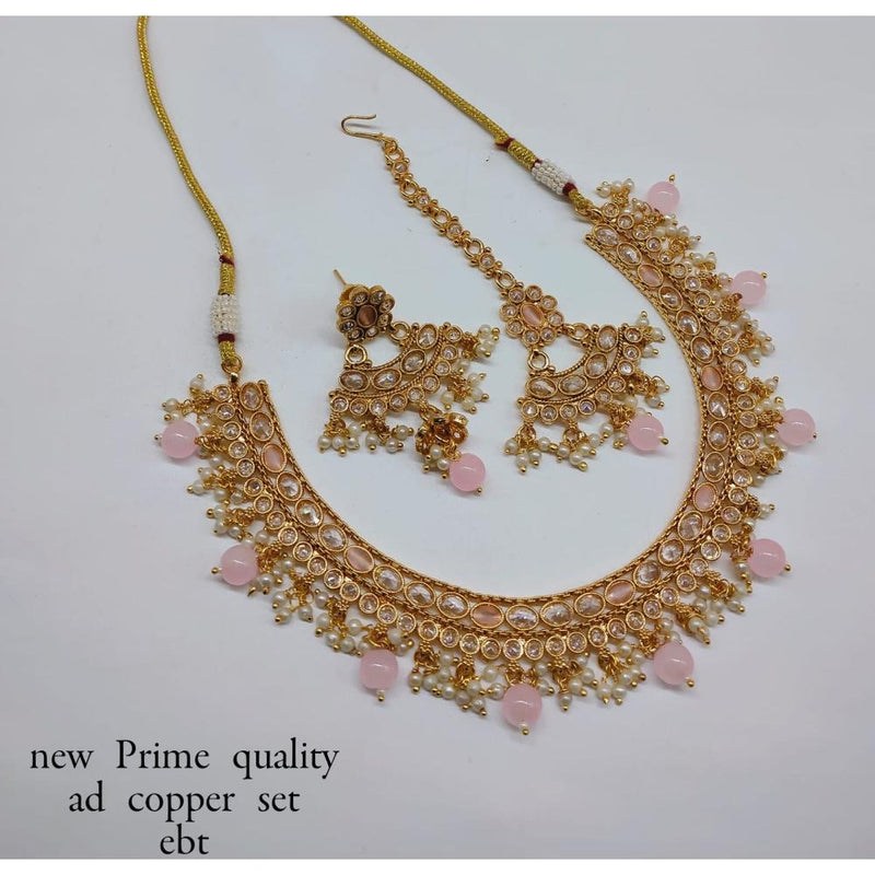 Akruti Collection Copper Ad Stone Necklace Set