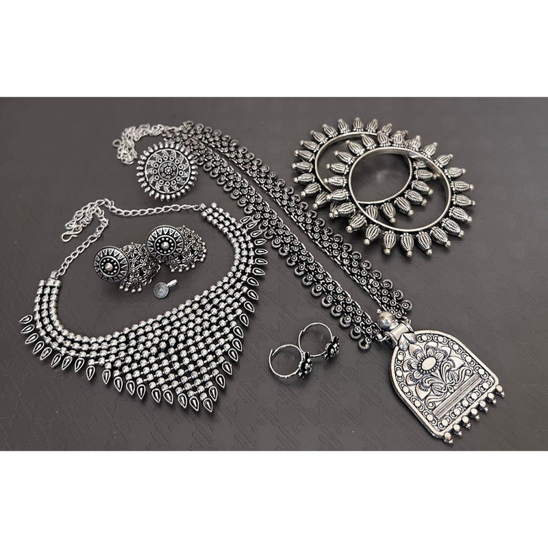 Akruti Collection Oxidised Plated Jewellery Combo