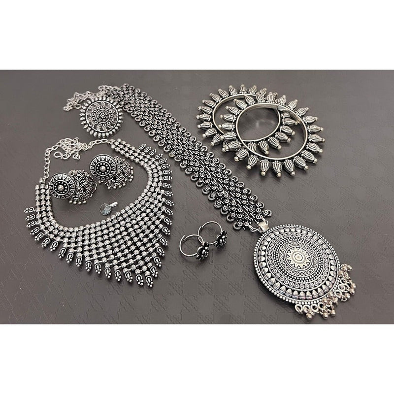 Akruti Collection Oxidised Plated Jewellery Combo