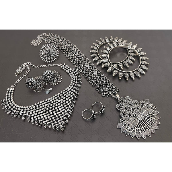 Akruti Collection Oxidised Plated Jewellery Combo