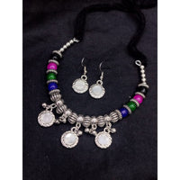 Akruti Collection Oxidised  Plated Necklace Set