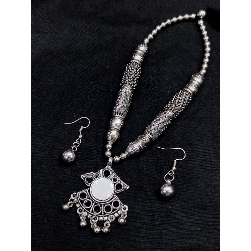 Akruti Collection Oxidised  Plated Necklace Set