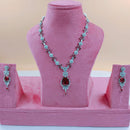 Akruti Collection Silver Plated American Diamond Necklace Set