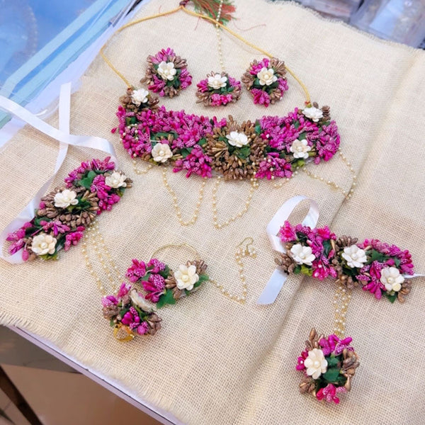 Akruti Collection Floral Jewellery Combo Set