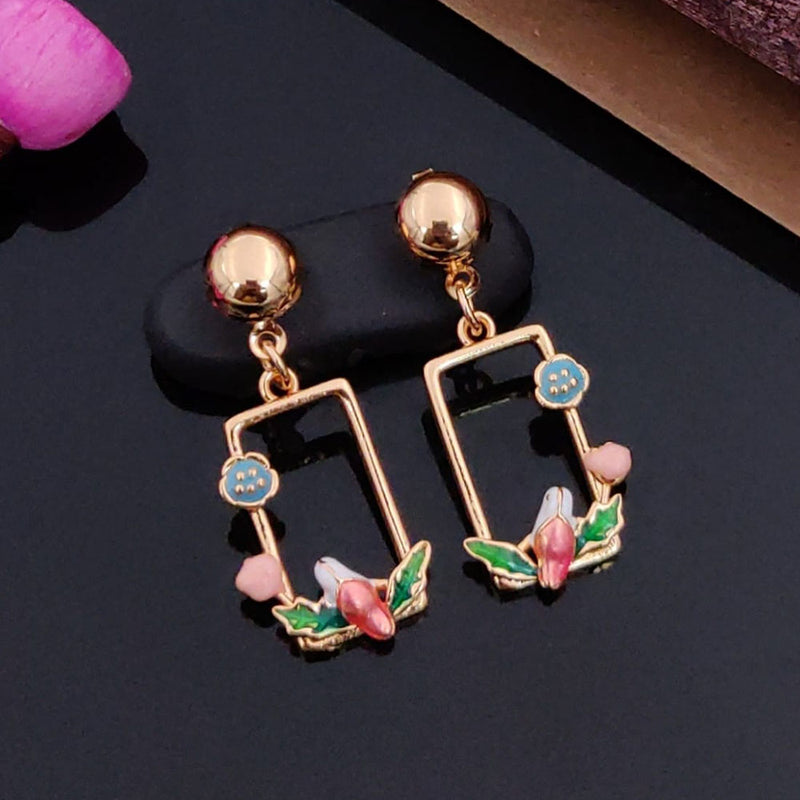 Akruti Collection Rose Gold Plated  Dangler Earrings