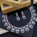 Akruti Collection Silver Plated American Diamonds Necklace Set