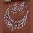 Akruti Collection Silver Plated American Diamonds Necklace Set