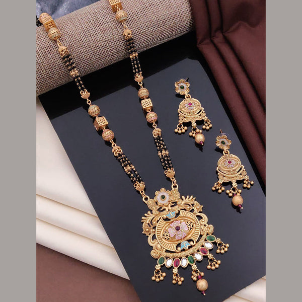 Akruti Collection Gold Plated Pota Stone Mangalsutra