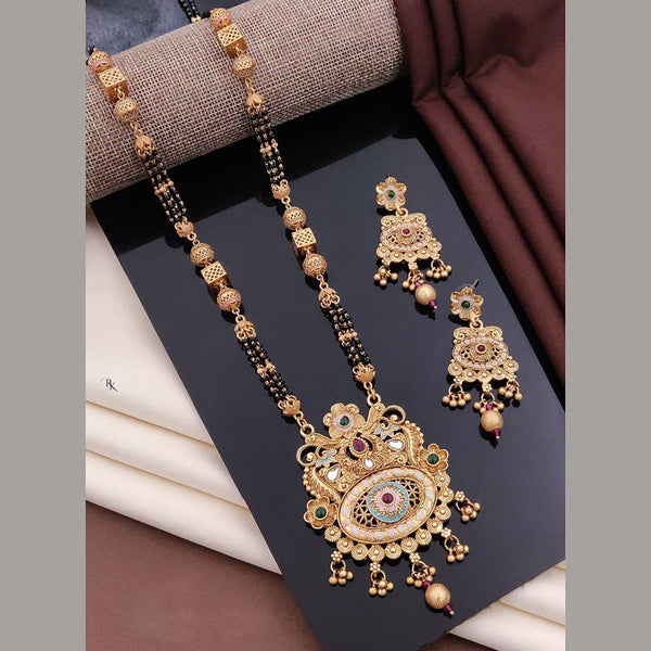 Akruti Collection Gold Plated Pota Stone Mangalsutra