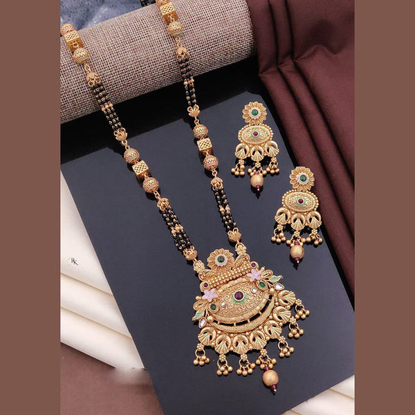 Akruti Collection Gold Plated Pota Stone Mangalsutra