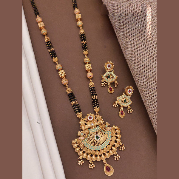 Akruti Collection Gold Plated Pota Stone Mangalsutra